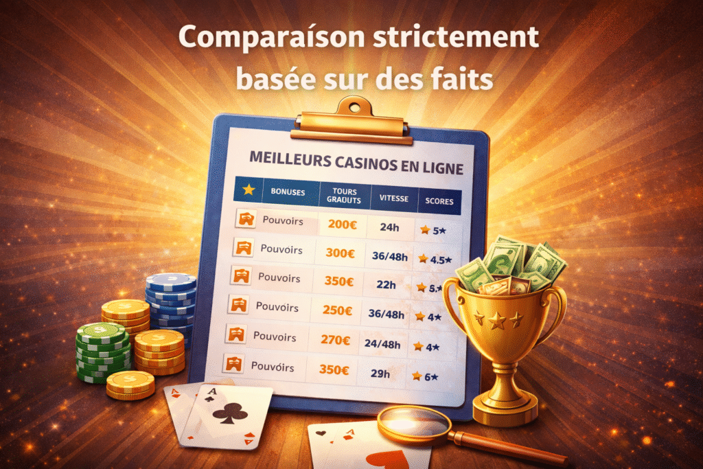 Nous comparons les casinos à l'aide de faits concrets.